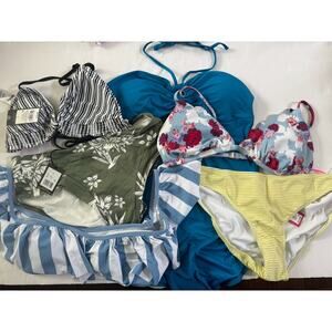 Resale Lot Of 6 NWT Women XL Swim 1 One Piece Swimsuit Various Bikini #Box7